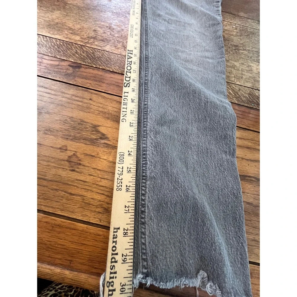 GAP Cheeky Straight High Rise 32 14T frayed hem grey denim jeans Tall XL